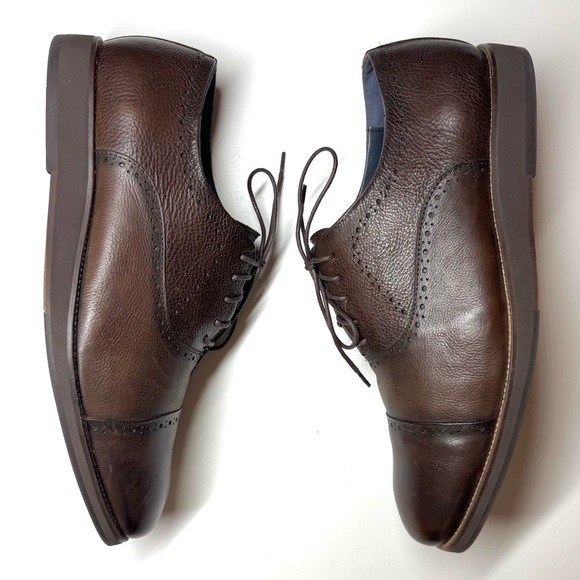 Zara Men’s Classic Brown Oxford Leather Dress Shoes Size- 13 - Picture 9 of 10
